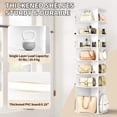 thumbnail image 4 of Hassch 7-Tier Rotating Shoe Rack, 360° Revolving Corner Organizer Tower for Bedroom Entryway Closet, Holds 28-32 Pairs of Shoes Handbags Hats Display Decor (White), 4 of 10