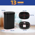 thumbnail image 6 of BestOffice 13 Gallon Stainless Steel Touchless Kitchen Trash Can with Motion Sensor for Indoor Use(Black), 6 of 7