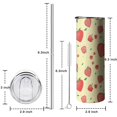 thumbnail image 5 of 20oz Strawberry Plants Fruit Leaf Yellow Pattern Skinny Tumblers Stainless Steel Tumbler with Lid and Straw,Vacuum Insulated Double Wall Travel Tumbler Cups with Cleaning Brush for Coffee,Tea, 5 of 6