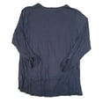 thumbnail image 2 of RXB Women's Soft Lace Embroidered V-Neck Roll Tab Blouse Top (Indigo, L), 2 of 2