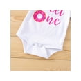 thumbnail image 5 of wsevypo Toddler Baby Girl Birthday Outfit Sweet One Romper Shirt Doughnut Shorts 3PCS Summer Clothes, 5 of 8