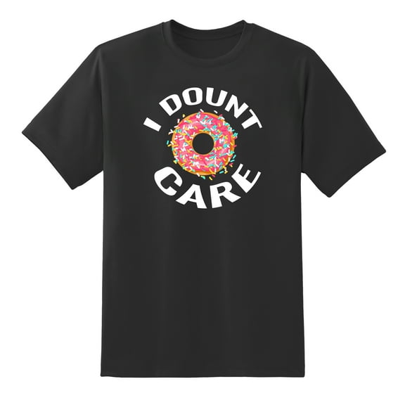 I Donut Care Funny Tee Mens Graphic T Shirts Black,S