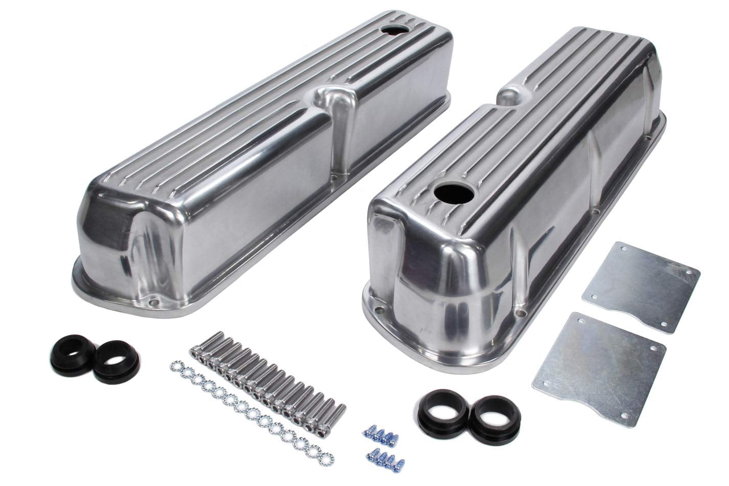Racing Power Co-Packaged SB Ford Aluminum Valve C overs - Tall Finned