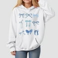 thumbnail image 2 of Mepaouo Girl's Bow Hoodie Long Sleeve Hooded Sweatshirts Cute Oversized Pullover Tops with Pocket White 8-10 Years, 2 of 4