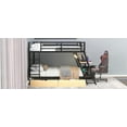 thumbnail image 6 of Full Size Metal Bunk Bed with Built-in Desk, Light and 2 Drawers, Black, 6 of 13