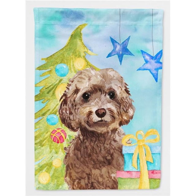 Carolines Treasures BB9409CHF Brun Cockapoo Noël Drapeau Toile Maison