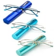 thumbnail image 2 of 3 Pack Compact Reading Glasses in Aluminum Case Spring Hinged Metal Reading Glasses Portable Light Weight Reading Glasses , +1.00,+1.25, +1.50, +1.75, +2.00, +2.25, +2.50, +3.75, +3.00, +3.25, +350, 2 of 2