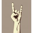 thumbnail image 3 of Rock Music Duvet Cover Set Twin Size, Devil Sign Vintage Symbol Illustration Hand Gesture Abstract Musical Elements, Decorative 2 Piece Bedding Set with 1 Pillow Sham, Taupe Ivory, by Ambesonne, 3 of 3