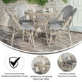 thumbnail image 4 of Flash Furniture Indoor/Outdoor Commercial Bistro 31.5" Table, Black/White Textilene, Glass Top with 4 Stack Chairs - Light Natural, 4 of 10