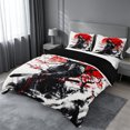 thumbnail image 3 of meiyoeat Cherry Blossom Bedding For Kids,Japanese Samurai Ink Design Duvet Cover Full,Black Reversible,3pcs(No Comforter), 3 of 6