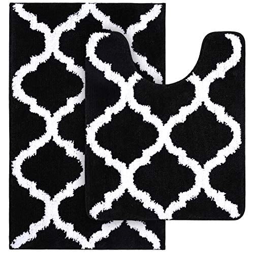 Juego de alfombras de baño OLANLY de microfibra para bañera y ducha, 2 piezas