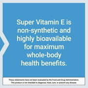 Life Extension Super Vitamin E, 268 mg (400 IU), non-synthetic vitamin E supplement promotes whole-body health, gluten-free, non-GMO, 90 softgels