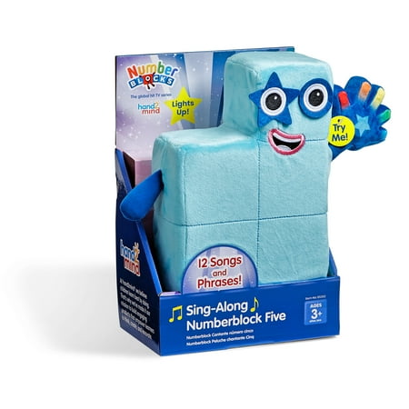hand2mind Sing-Along Numberblock Five, Plush Singing Toys, Music Playing Stuffed Animals, Ages 3+