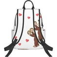 thumbnail image 3 of Cartoon Anime Daypack Curious George (22) Popular Backpack Stylish Rucksack Lightweight Large Capacity For Adults and Men Black, 3 of 9