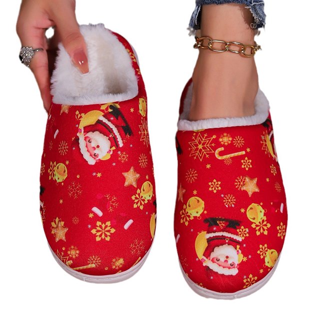 Zapatos Con Forro Polar Navideño Antideslizantes Cómodos Regalo para Hombres Y Mujeres