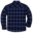 thumbnail image 2 of Coevals Club Men's Flannel Jacket Sherpa Lined Cotton Plaid Snap Button Up Quilted Long Sleeve Shirt Jacket Blue Black 52 4X-Large, 2 of 7