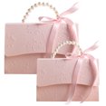 thumbnail image 5 of KAKOWELY 2 cajas de regalo exquisitas para ramo de flores, envoltorio de papel con cadena de perlas., 5 of 5