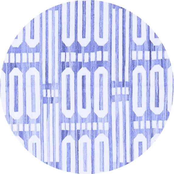 Ahgly Company Indoor Round Solid Blue Modern Area Rugs, 4' Round