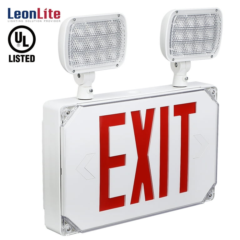 LED Emergency Light Fixture - UL Listed - 90 Minute Battery - 2 Lights –  Exit Sign Warehouse