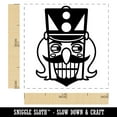 thumbnail image 2 of Mischievous Smiling Christmas Nutcracker Face Self-Inking Rubber Stamp Ink Stamper - Blue Ink - Small 1 Inch, 2 of 7