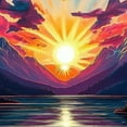 thumbnail image 6 of Autua Sunset Lake Mountains Round Tablecloth Stain-Resistant 100% Polyester 31"-35, 6 of 8