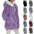 thumbnail image 2 of Winter Fashion Women's Coat New Casual Hooded Zipper Ladies Clothes Cashmere Autumn Women Fleece Jacket Solid Color Ladies Coats, 2 of 3