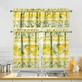 thumbnail image 3 of Lemon Kitchen Curtains Sets for Windows Lemon Summer Curtain Sink Window Valance 3 Piece Set Yellow Kitchen Decor Tier Curtains 3 Panels for Living Room Bedroom 54x36 Inches, 3 of 6