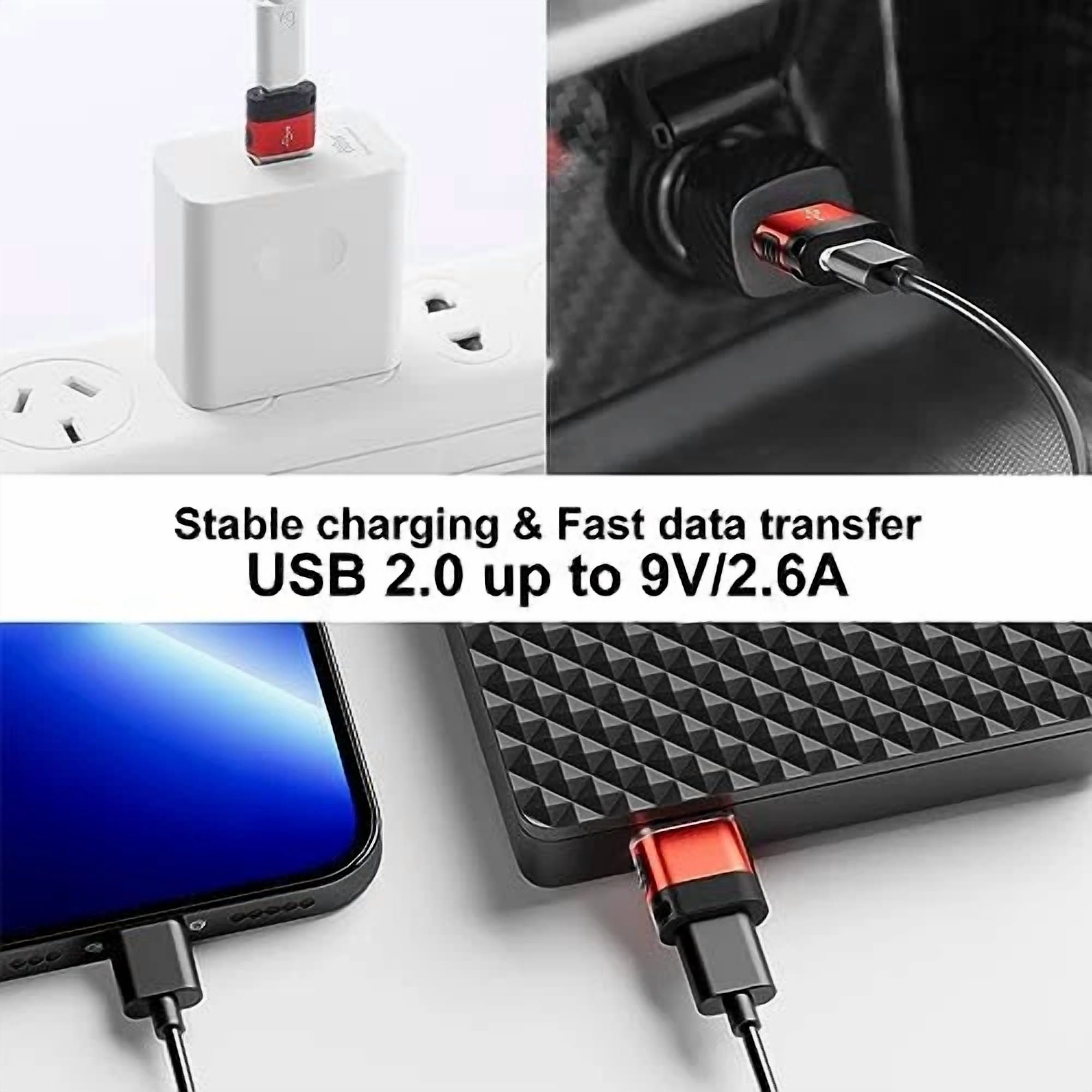 BUTTERFLY- Usb To Usb C Adapter 6 Pack,Usb To Usbc-C Adapter,Usb To C Adapter,Usbc To Usb