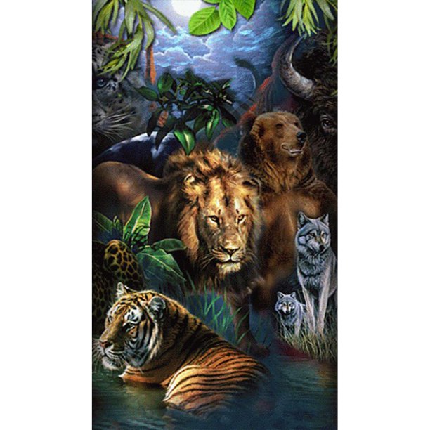 5D diamante pintura bosque animales completo redondo taladro DIY mosaico Kit hogar imagen FLhrweasw Nuevo