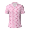 thumbnail image 2 of Daiia Breast Cancer Awareness5 Pattern Men’s Polo Shirts,Solid Deck Shirt,Classic Fit, Breathable Cotton Polo for Casual and Sport Wear-XX-Large, 2 of 7