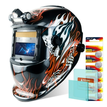 TRQWH Welding Helmet with Light True Color Auto Darkening Welding Helmets for Men Solar Powered Welding Hood with 2 Arc Sensor Wide Shade 4/9-13 for TIG MIG ARC Cool Welder Mask