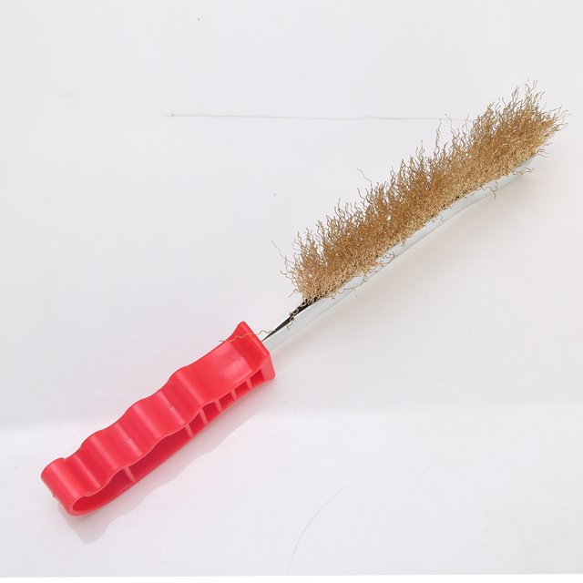 Cepillo manual estrecho de acero latonado. Alambre recto Limpieza de escoria de soldadura de 1 pieza, Eliminación de óxido