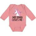 thumbnail image 3 of Inktastic My Oma Loves Me Girl Unicorn Girls Long Sleeve Baby Bodysuit, 3 of 5