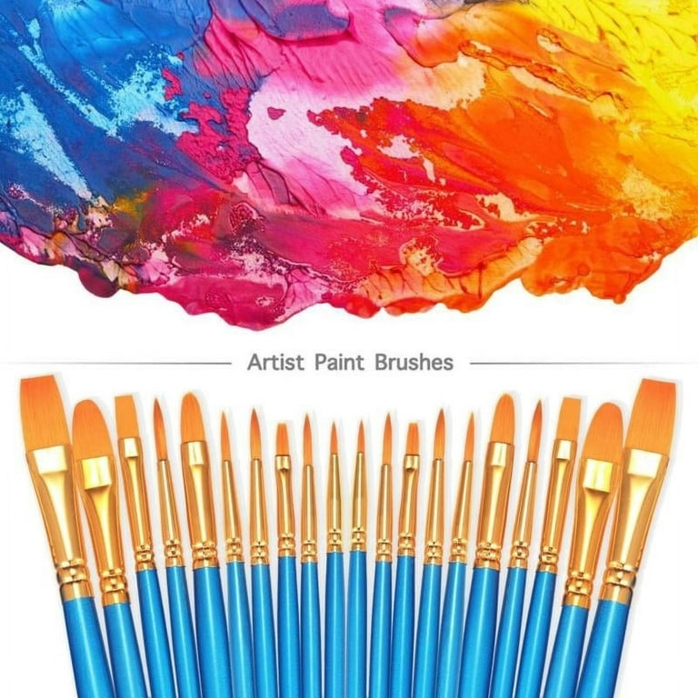 BOSOBO Paint Brushes Set, 2 Pack 20 Pcs Round Pointed Tip Paintbrushes  Nylon Hair Artist Acrylic Paint Brushes for Acrylic Oil Watercolor, Face  Nail Art, Miniature Detailing & Rock Pai 