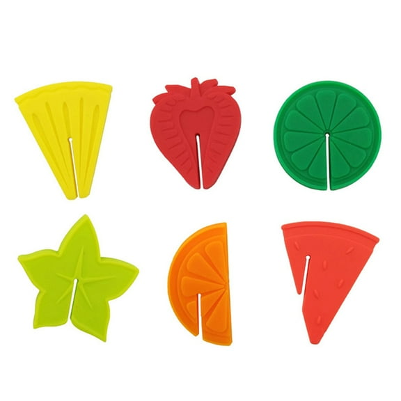 YIEMEEN Wine Glass Markers Set of 6 Cute Fruit Silicone Drink Glass Charms Tags Cup Sign