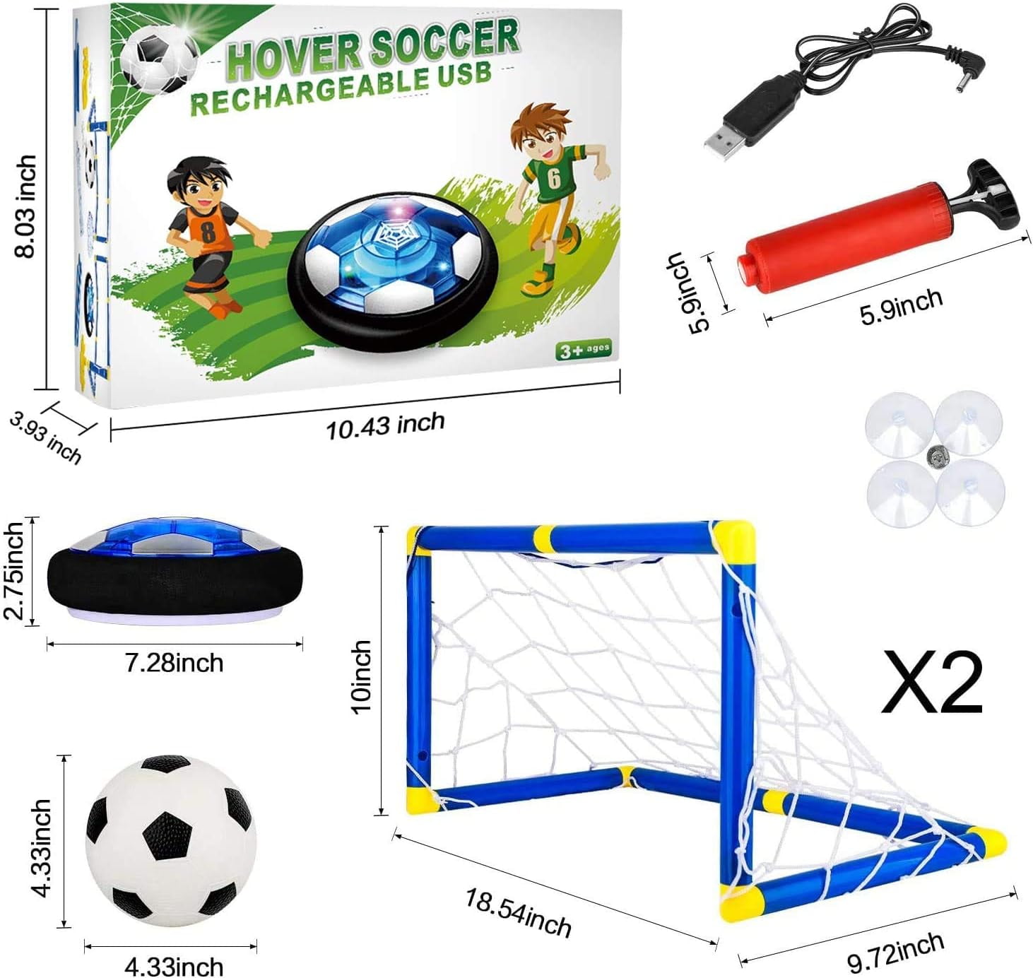 Hover Soccer Ball, Hover Ball Set of 2 with LED Lights and Soft Foam B –  Kimuvin Style
