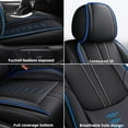 thumbnail image 2 of Leather Seat Covers for Subaru Most 98% Cars SUVs,Premium Car Seat Covers Full Set,Waterproof Car Seat Protectors with Airbag,Comfort Interior Cover Seats for Cars(Black+Blue), 2 of 6