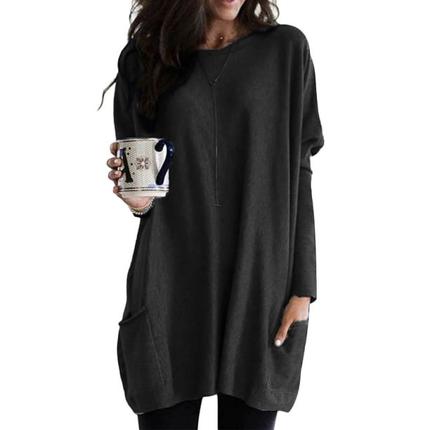 Mujer Otoño Invierno sudadera cuello redondo señoras otoño Tops camiseta manga larga pulóver camisas blusa