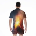 thumbnail image 2 of Volcano Eruption Short Sleeve Men'S Rompers Casual Summer Jumpsuits Outfit, 2 of 4