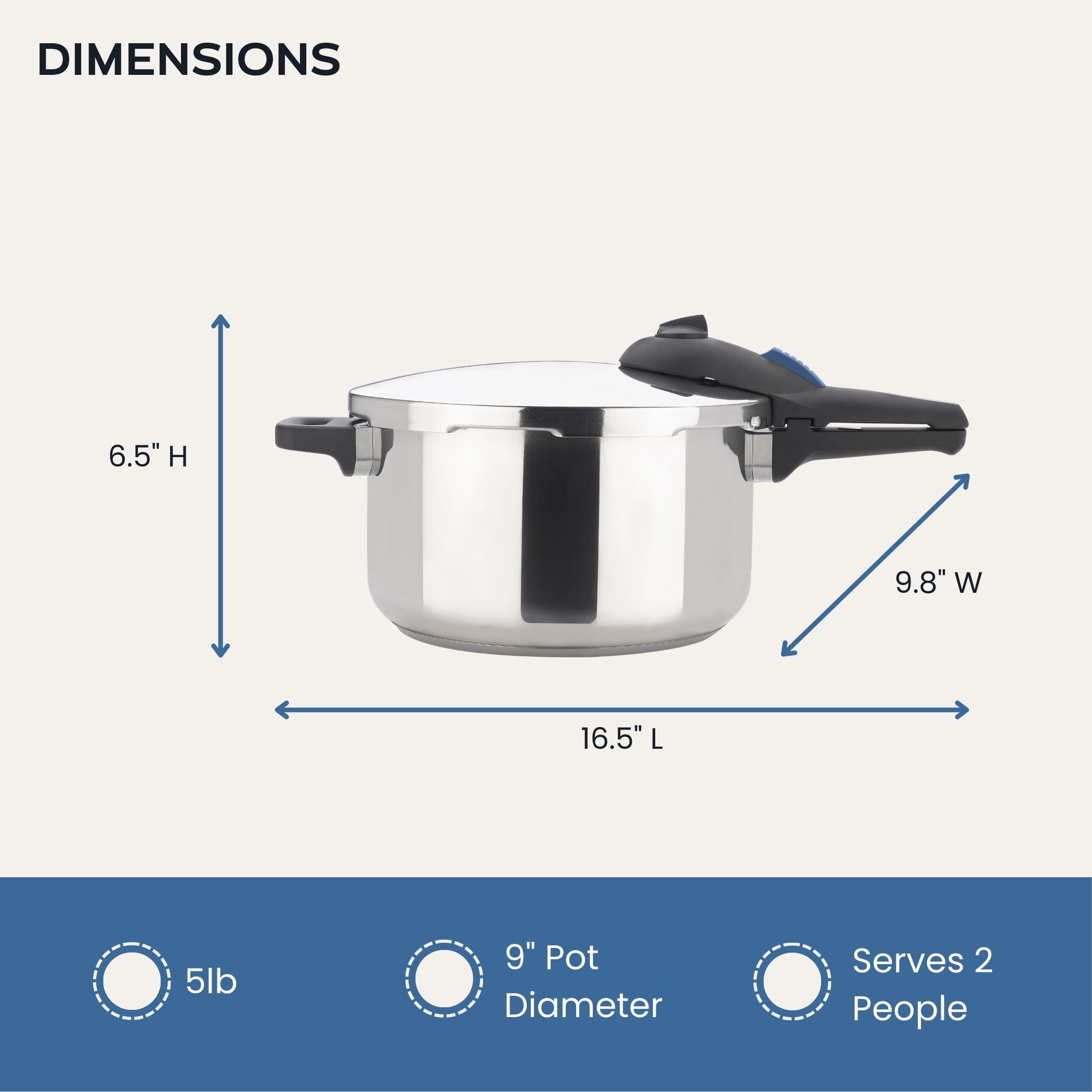 Zavor ZPot Stainless Steel Pressure Cooker 4 Quart for Stovetop