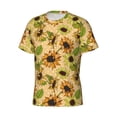 thumbnail image 5 of Qekee Sunflowers Classic Fit T-Shirt Men's Shirt Men's Tight Short Sleeves for Exercise, Running, Mountaineering - Sunflowers, 5 of 9