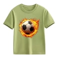 thumbnail image 5 of Auroural Toddler Boys Summer Clothes 2T Children's Football Print Round Neck Short Sleeve Medium To Large Kids Casual Loose Top, 5 of 8