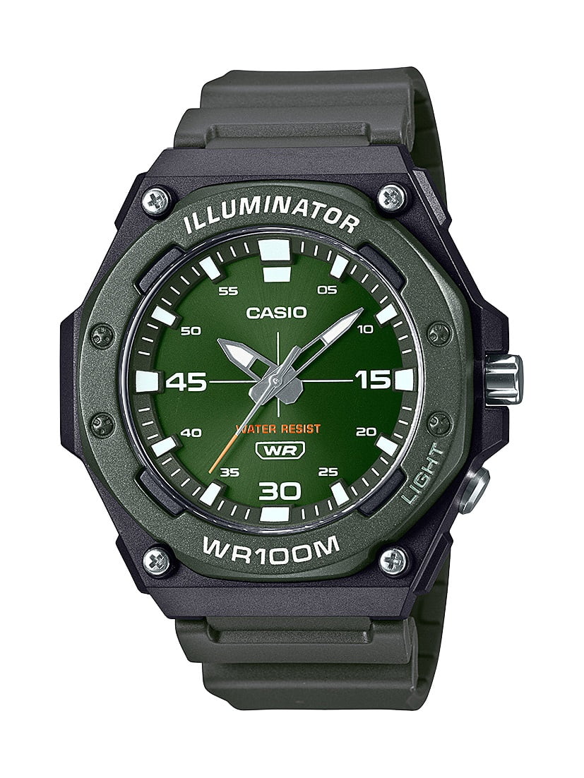 Casio Men's Glossy Resin Digital Sport Watch, Black W214HC