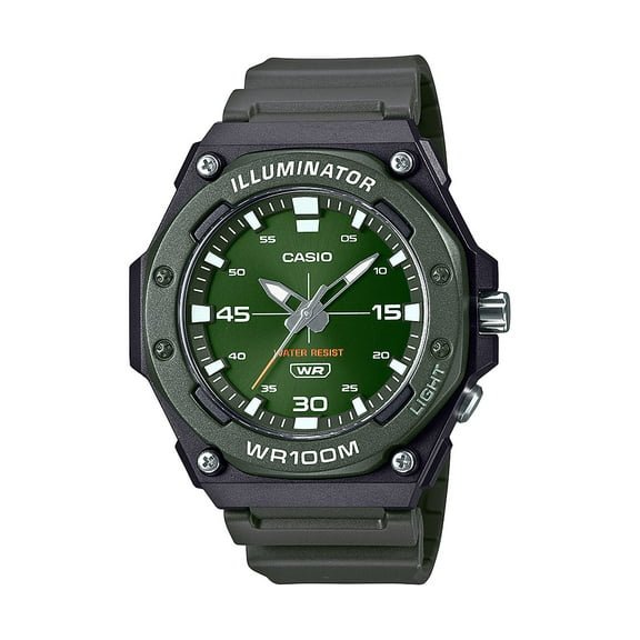 Casio Mens Analog 3-Hands Heavy Duty Wristwatch, Green