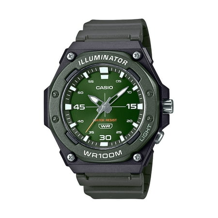Casio Mens Analog 3-Hands Heavy Duty Wristwatch, Green