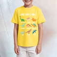 thumbnail image 2 of Ccpelsie Boy's Fashion Graphic Shirts Crew Neck Short Sleeve Summer Tee Kids Beach Wear(Yellow,7-8 Years), 2 of 4