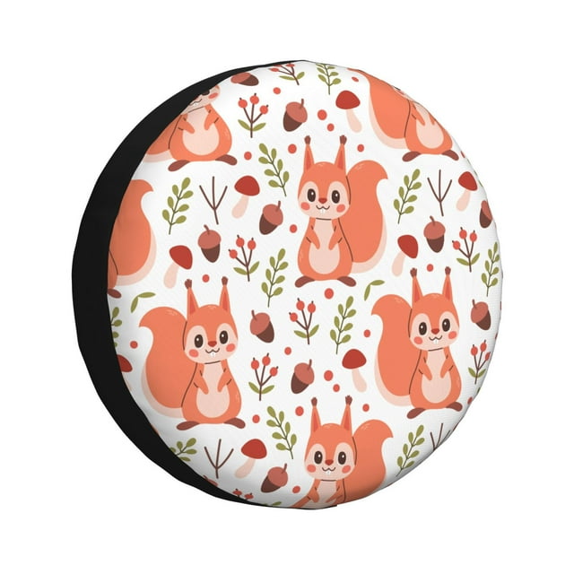 Bingfone Squirrel And for Spare Tire Cover Weatherproof Universal Wheel Protectors for RV Camper Travel Trailer SUV Truck-16 inch