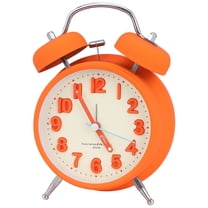 Unique Bargains Loud Alarm Twin Bell Alarm Clock Orange 4.6"L x 2.2"W x 6.6"H