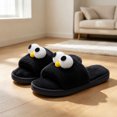 thumbnail image 7 of Iyufng Women's Cute 3D Big Eye Cartoon Fuzzy Plush Slippers Soft Fluffy Open Toe Casual Indoor House Slide Sandals, 7 of 7