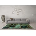 thumbnail image 3 of Ahgly Company Indoor Round Patchwork Turquoise Blue Transitional Area Rugs, 6' Round, 3 of 4